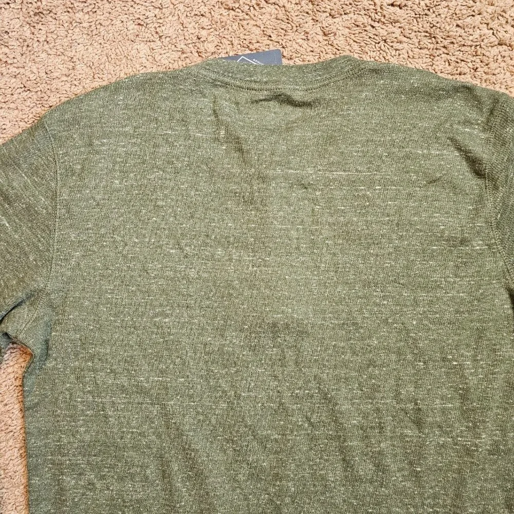 NWT St Johns Bay Henley Shirt Men L Olive Green Long Sleeve Buttons Casual - Picture 10 of 13